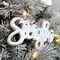 Rustic Galvanized Tin Script Ornaments Jolly Sleigh HoHoHo 3ct